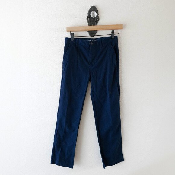 Old Navy Boys Navy Blue Straight Pants Sz 12 Built-In Flex Uniform School Chinos - Picture 2 of 8